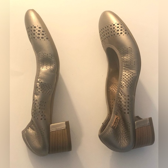 PIKOLINOS DARK GOLD ELASTICIZED SLIP-ON BLOCK HEEL SHOE SIZE EU 37 - Picture 14 of 16